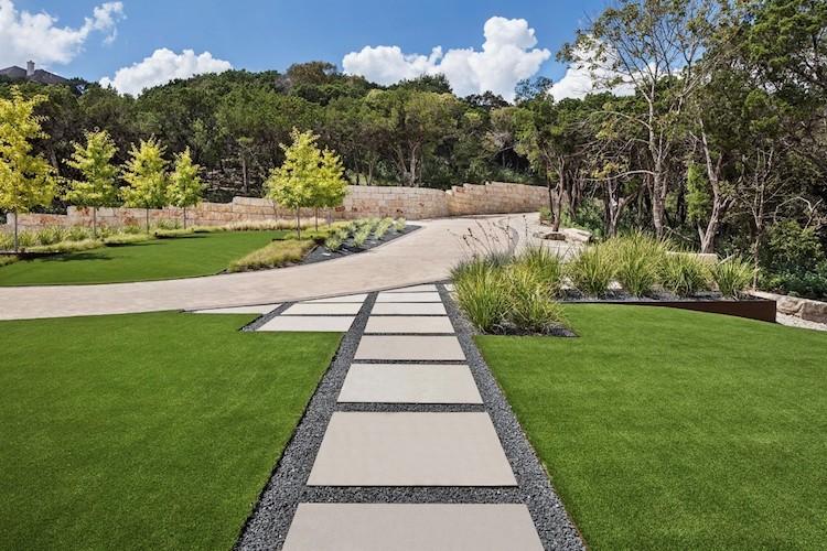 garden pathway with artificial grass