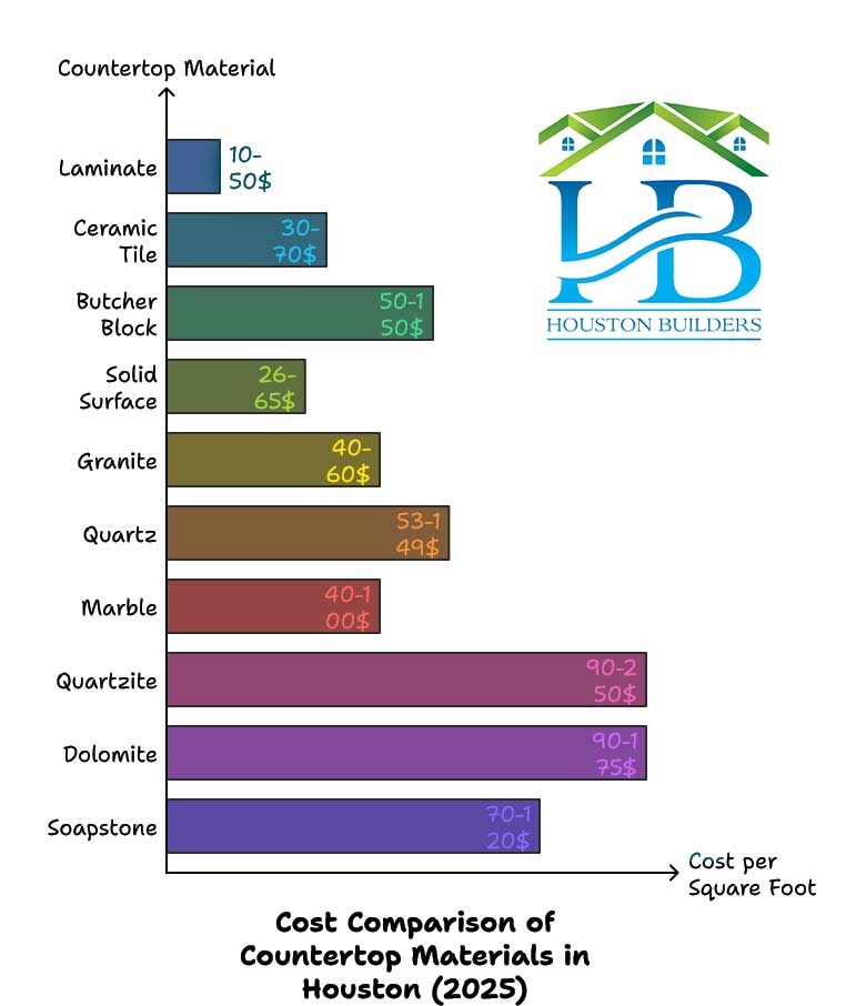 Cost Comparison of Countertop Materials in Houston