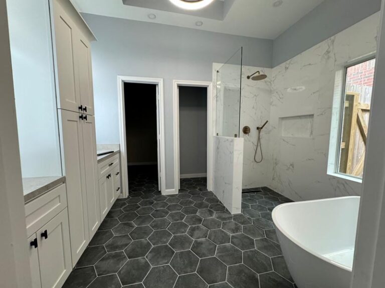 bathroom floor hexagonal
