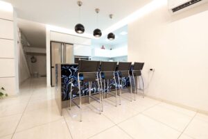 Waterproof luxury vinyl plank flooring installation in Houston kitchen