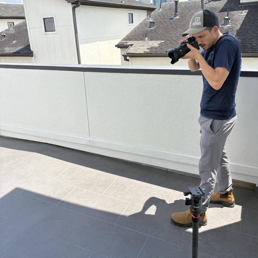Finished balcony surface with sealed edges La Porte