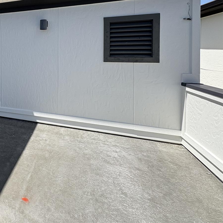 Deteriorated waterproof membrane with visible wear patterns on Houston balcony