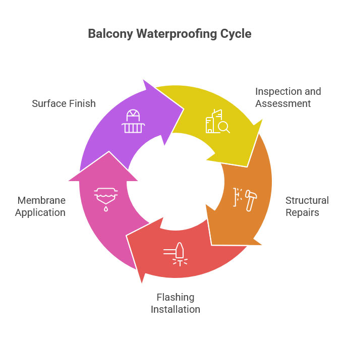 Balcony Waterproofing in houston Cycle