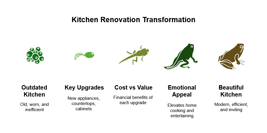 Dramatic before and after kitchen renovation transformation photos