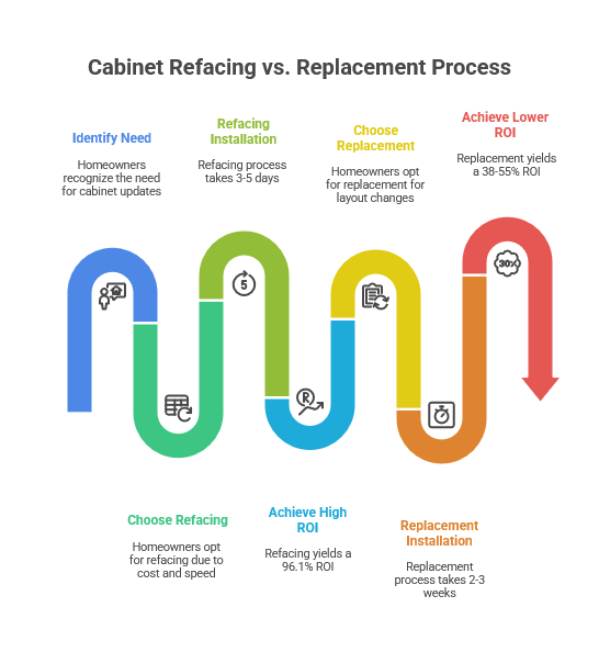Cabinet refacing versus replacement cost analysis
