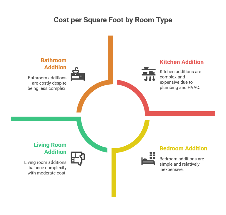 Cost per square foot by room type for Arcola TX remodel planning kitchens baths additions flooring and exterior