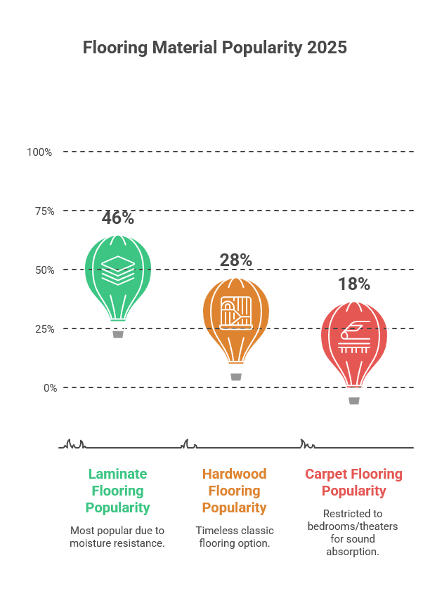 Popular flooring material choices among Angleton homeowners