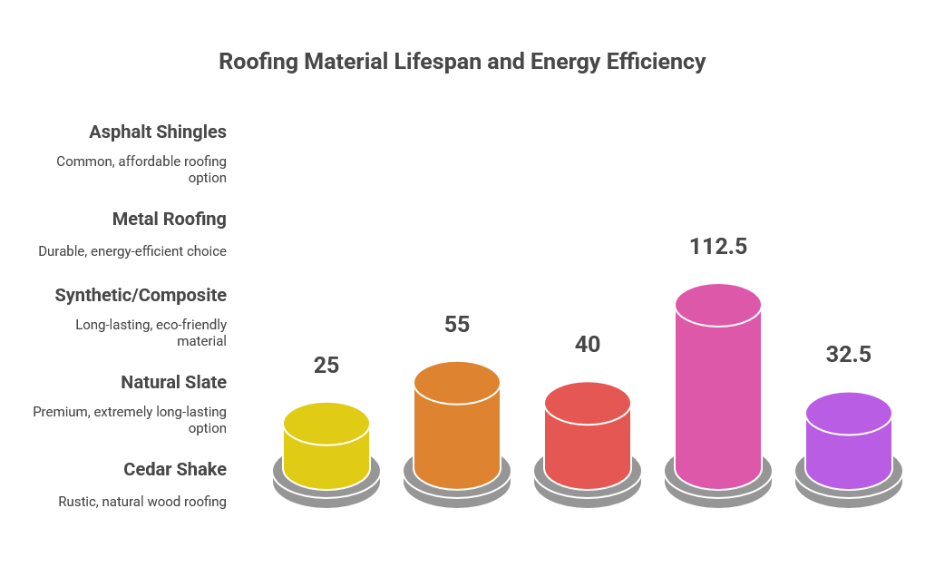 Roofing material lifespan and energy efficiency comparison for Angleton homes