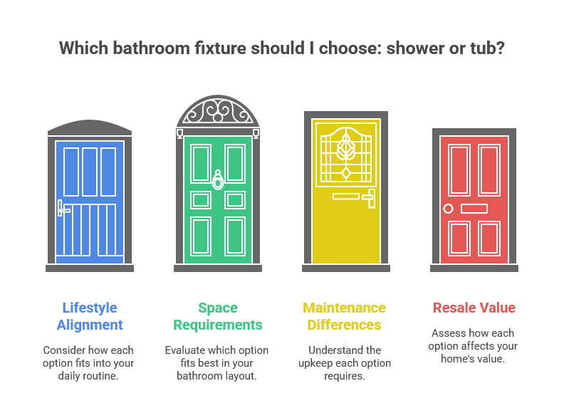 Shower vs tub decision guide for resale comfort and remodeling cost planning in Texas homes