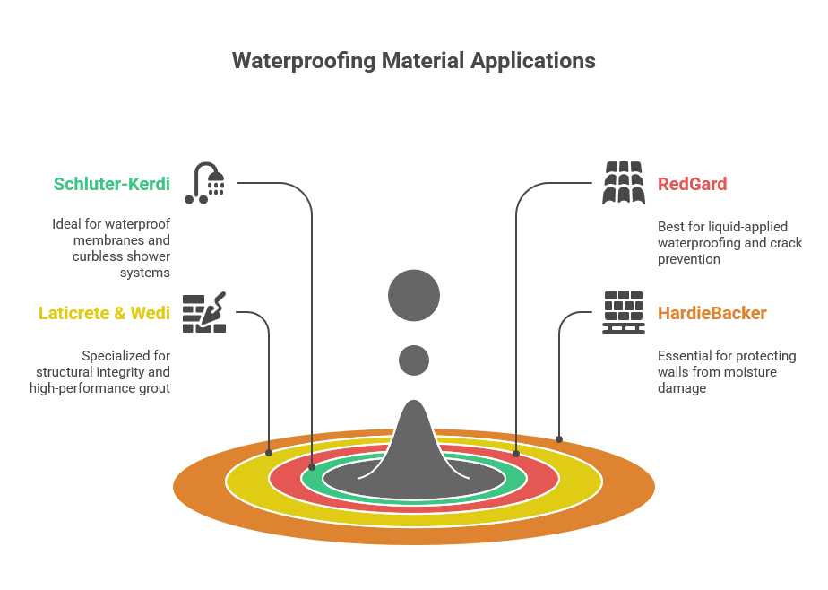 Structural waterproofing materials graphic for Surfside Beach TX exterior protection and replaster work