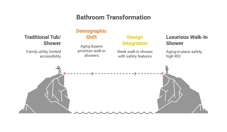 Walk-in shower versus standard tub cost comparison for Brazoria bathroom remodels