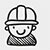 Construction employee and project timeline icon