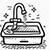 Undermount kitchen sink installation icon