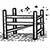 Scaffolding icon for roofing work and access planning